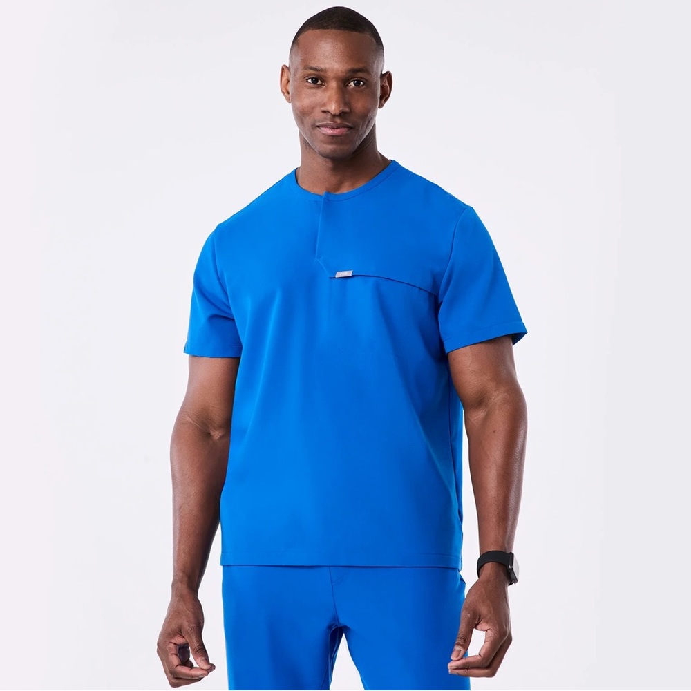 Figs Royal Blue Corfield - Henley Scrub Top 2XL